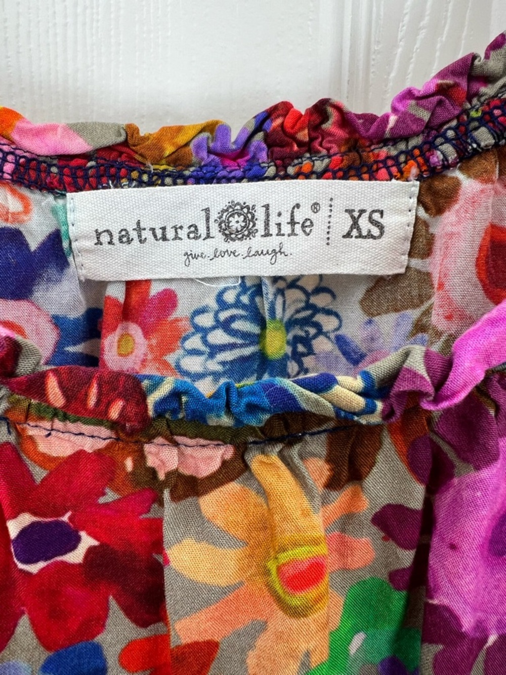 Natural Life Floral Cami Tank Top Multicolor Boho Cottagecore XS - Picture 4 of 5